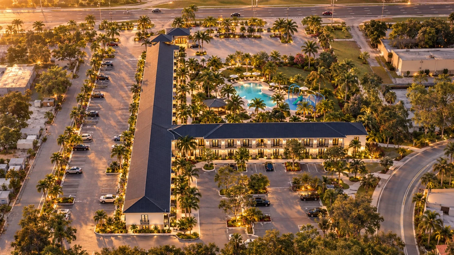 L-shaped two-story master plan