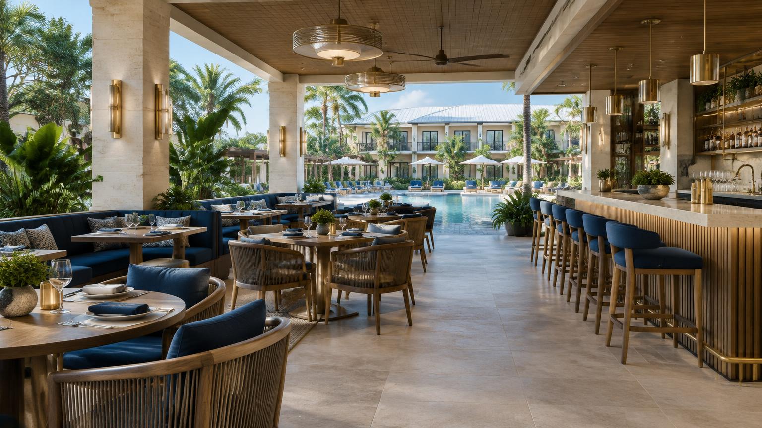 Restaurant and pool bar
